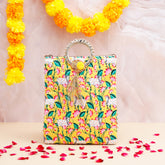 Kam Denu Ethnic Handcrafted Zip Up Fabric Bag - Yellow