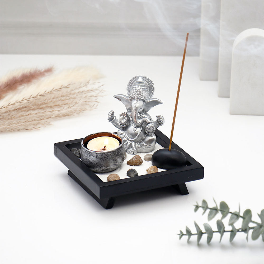 Silver Ganesha Incense Stick Holder