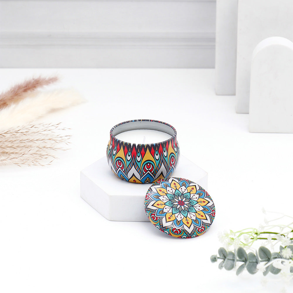 Scented White Multicoloured Candle Pot