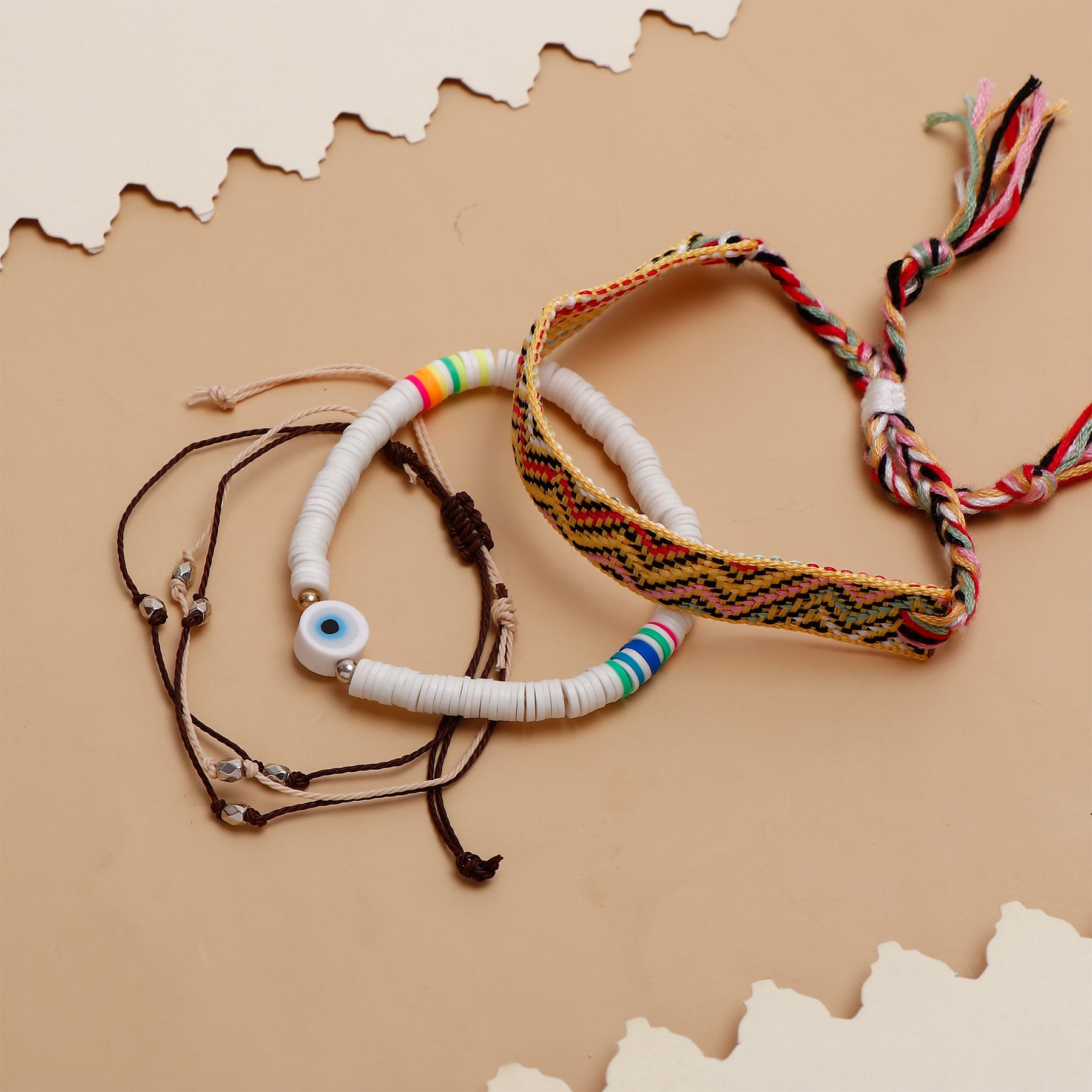 Knitted Yellow Multi Layer Bracelet Set
