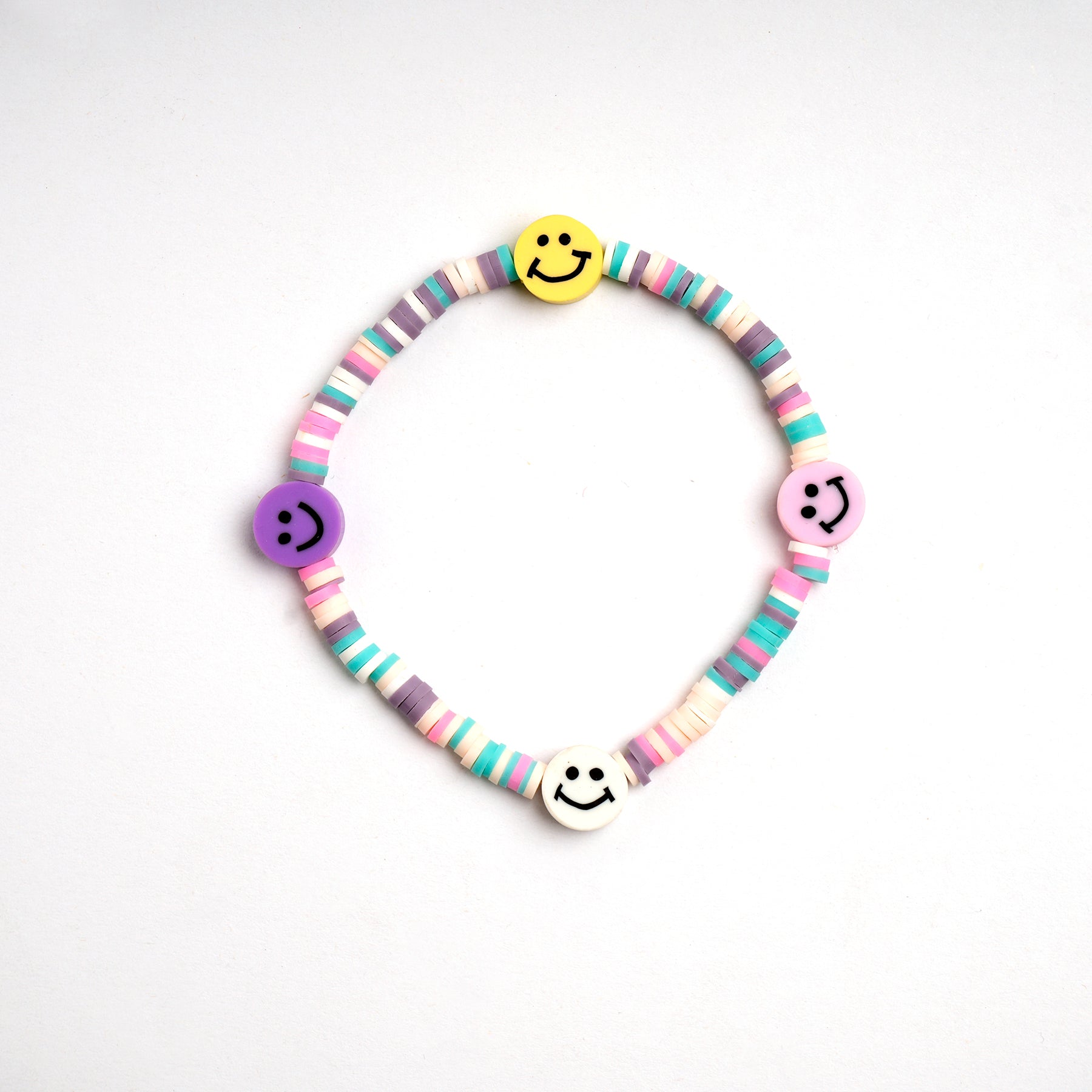 Pastel Loop Smiley Bead Friendship Bracelet