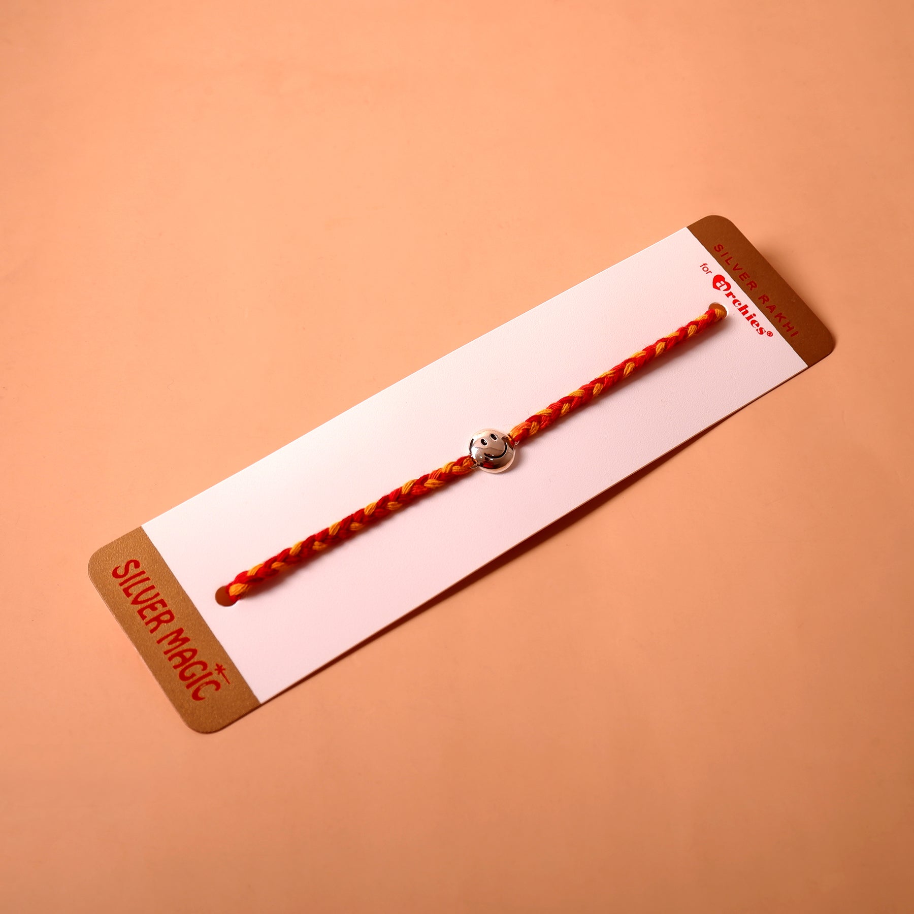 Smiley Premium Silver Rakhi