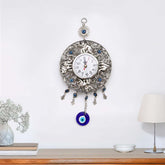 Silver Shine Evil Eye Wall Clock