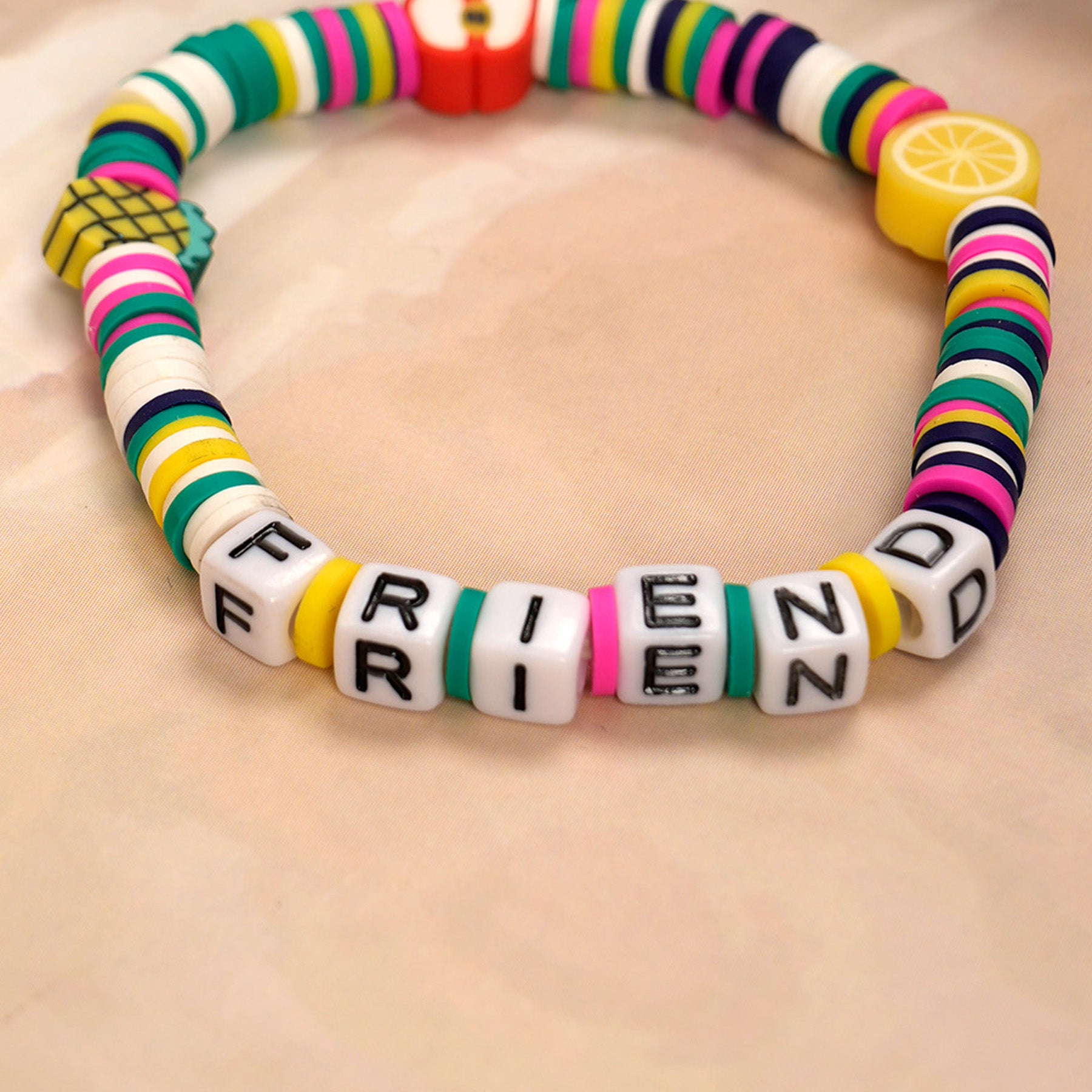 Multi Colour Loop Fruit Bead Friendship Bracelet