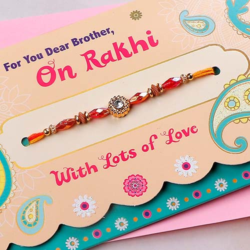 Designer Rakhi mailer with Roli chawal and Envelope