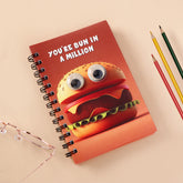 Burger Theme Googli Eyes Spiral Notebook