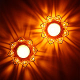 Floral Metal Diya Pack of 2