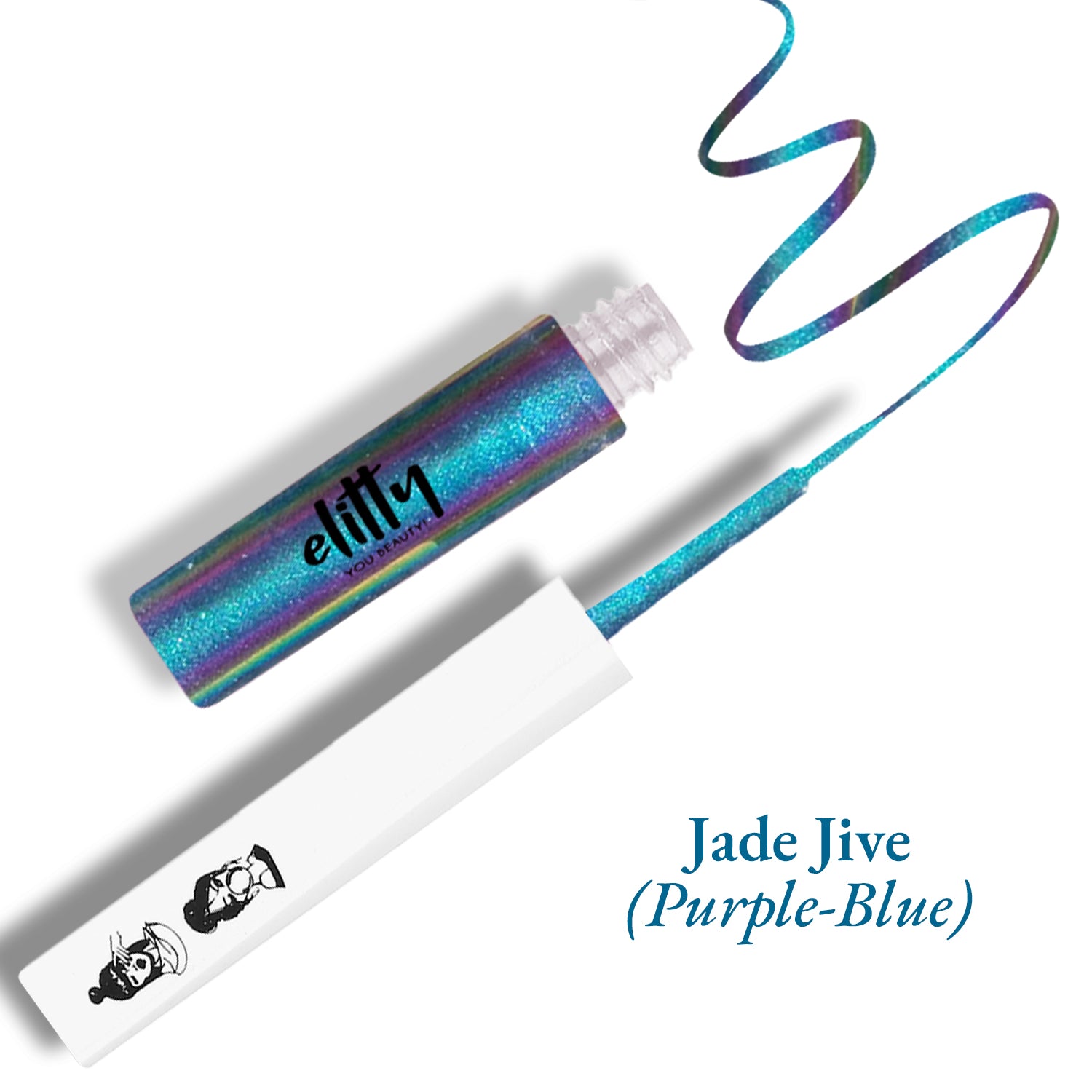 Elitty Purple-Blue Ombre Holographic Eyeliner - Jade Jive ( 4ml)