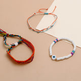 Knitted Orange Multi Layer Bracelet Set