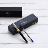 Aster Contemporary Black and Chrome Roller Ball Pen