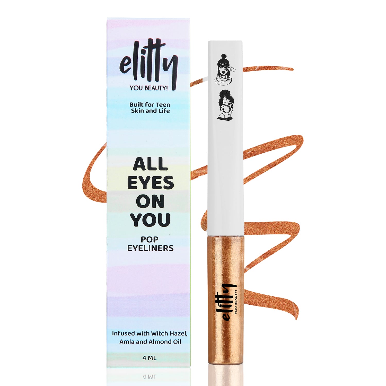 Elitty Rust Metallic Pop Coloured Eyeliner - Eternal Eclipse (4ml)