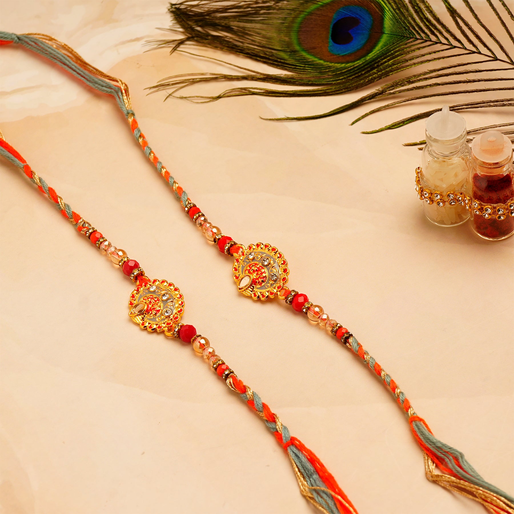 Rinestone Designer Rakhi Pack of 2