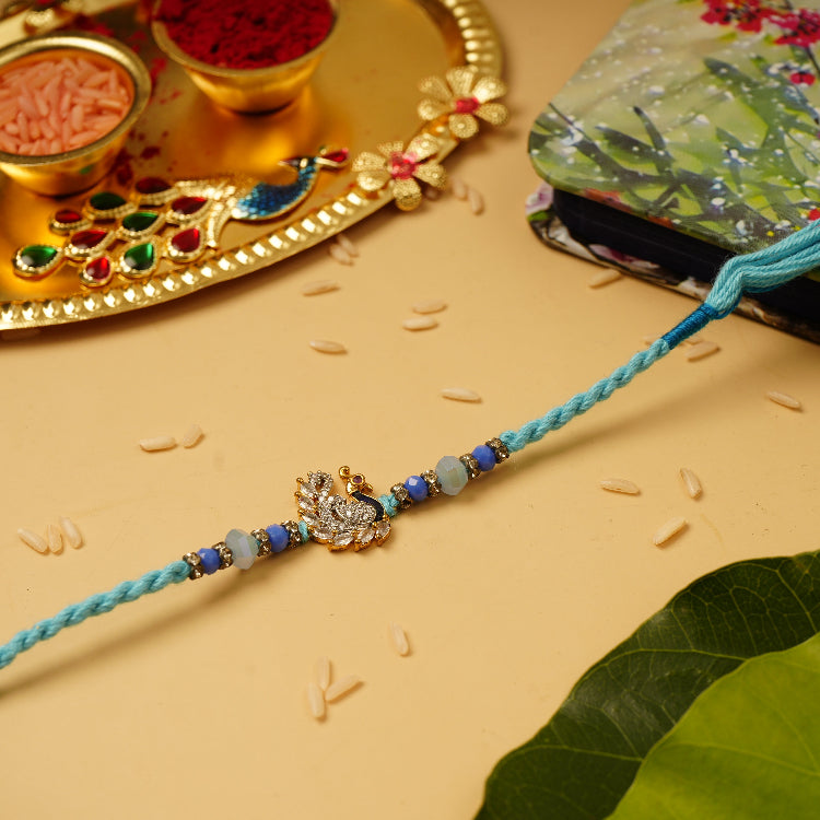 Aesthetic Peacock Themed Rakhi