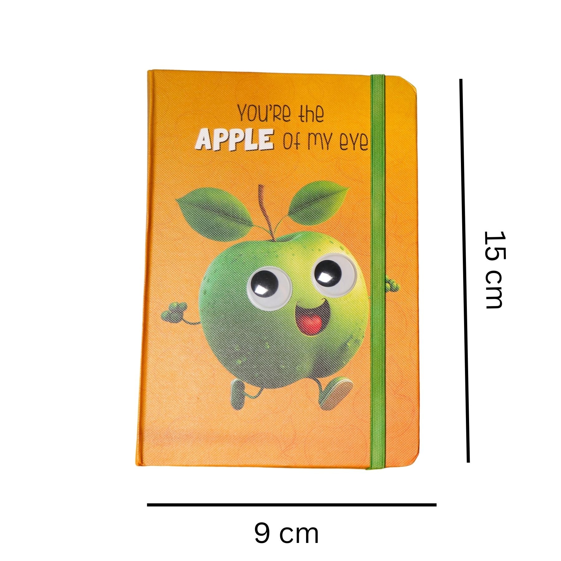 Apple Theme Googli Eyes Elastic Closure Notebook