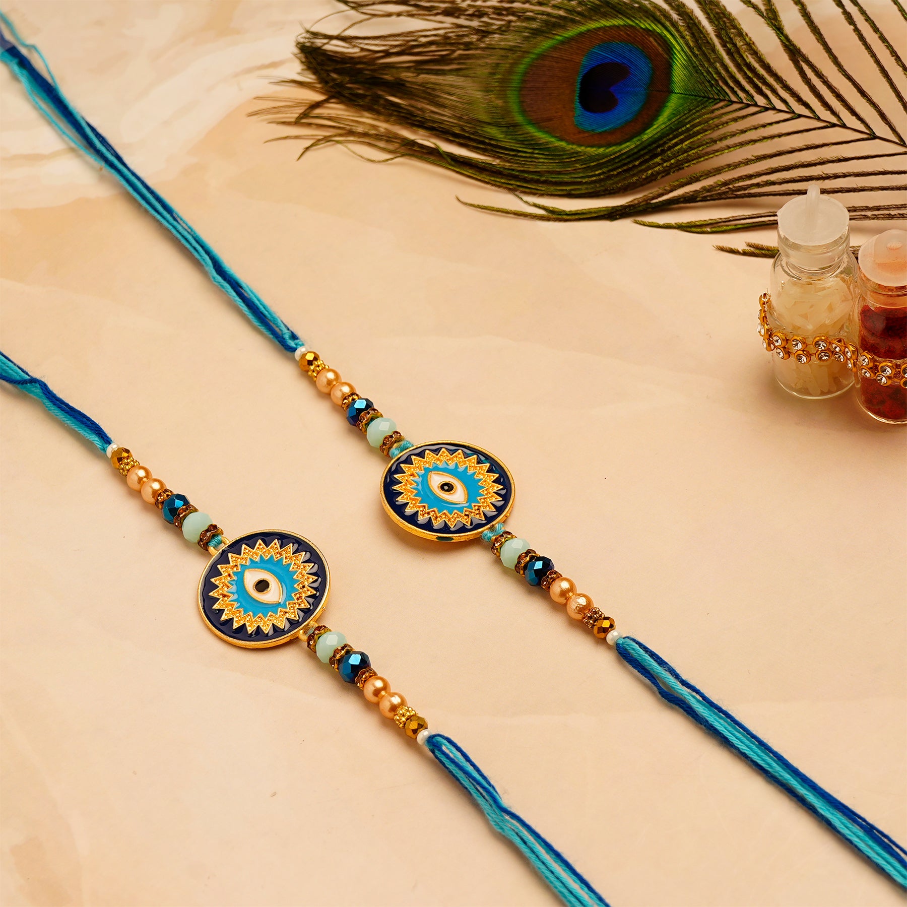 Traditional Evil Eye Rakhi Pack of 2