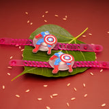 Captain America Pink Rubber Kids Rakhi Pack of 2