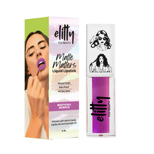 Elitty Purple Liquid Matte Lipstick | Transferproof, Smudgeproof & Lightweight | Bootycall - 4 ML