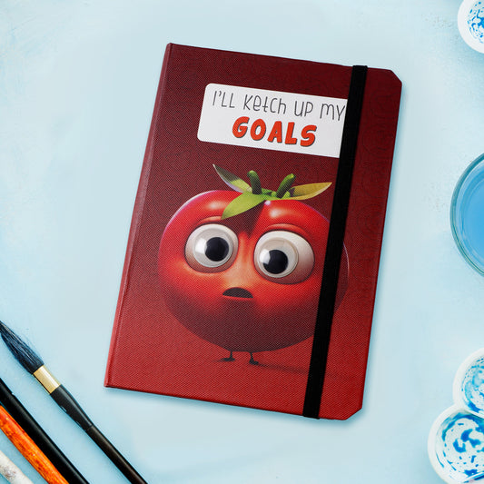 Pineapple Theme Googli Eyes Elastic Closure Notebook