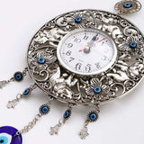 Silver Shine Evil Eye Wall Clock