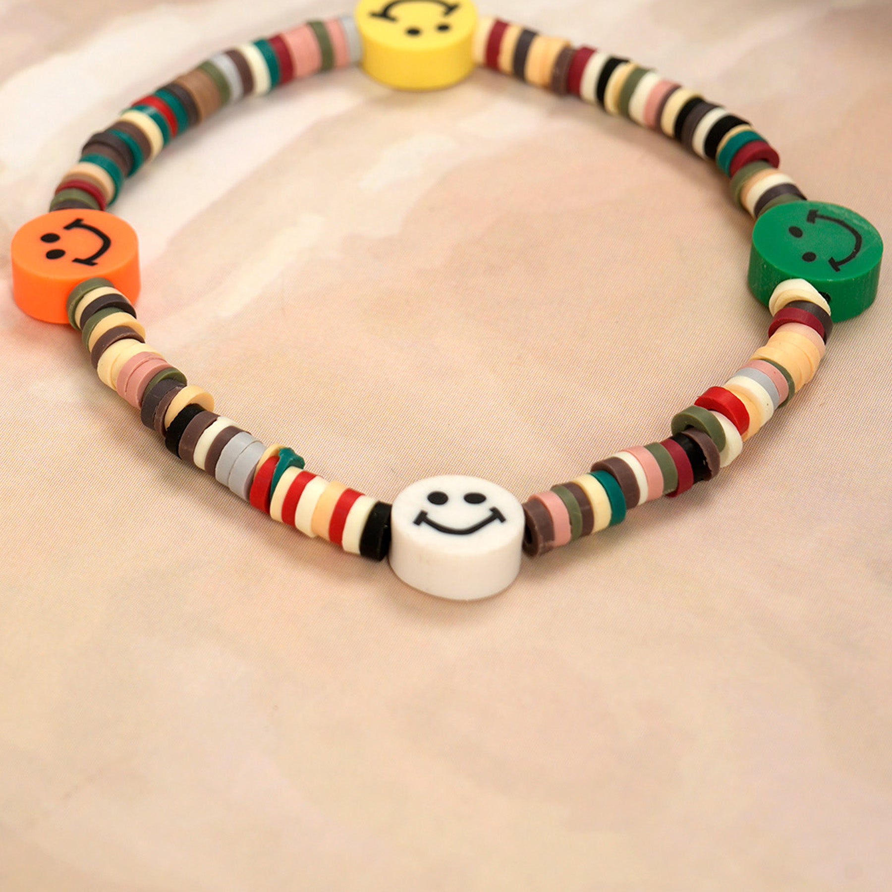 Colour Loop Smiley Bead Friendship Bracelet