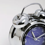 Blue and Silver Twin Bell Alarm Clock