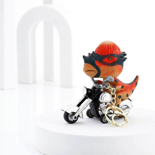 Dino Bike Ride Keychain