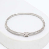 Statement Square Silver Bracelet