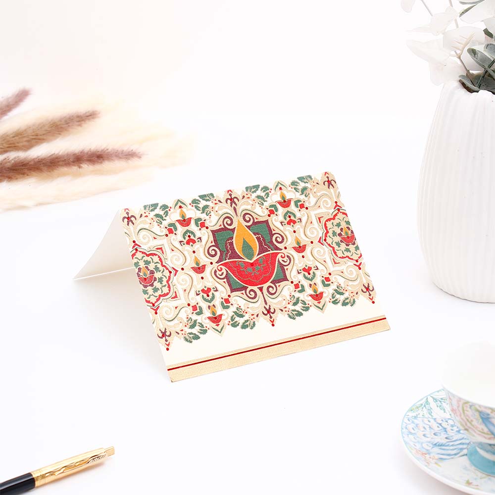 Designer Diwali Seasons Greeting Card Pack Of 50