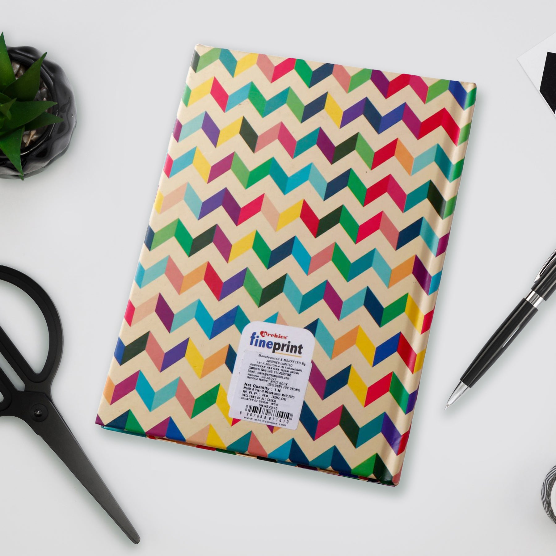 Zig Zag Printed Colourful Notebook