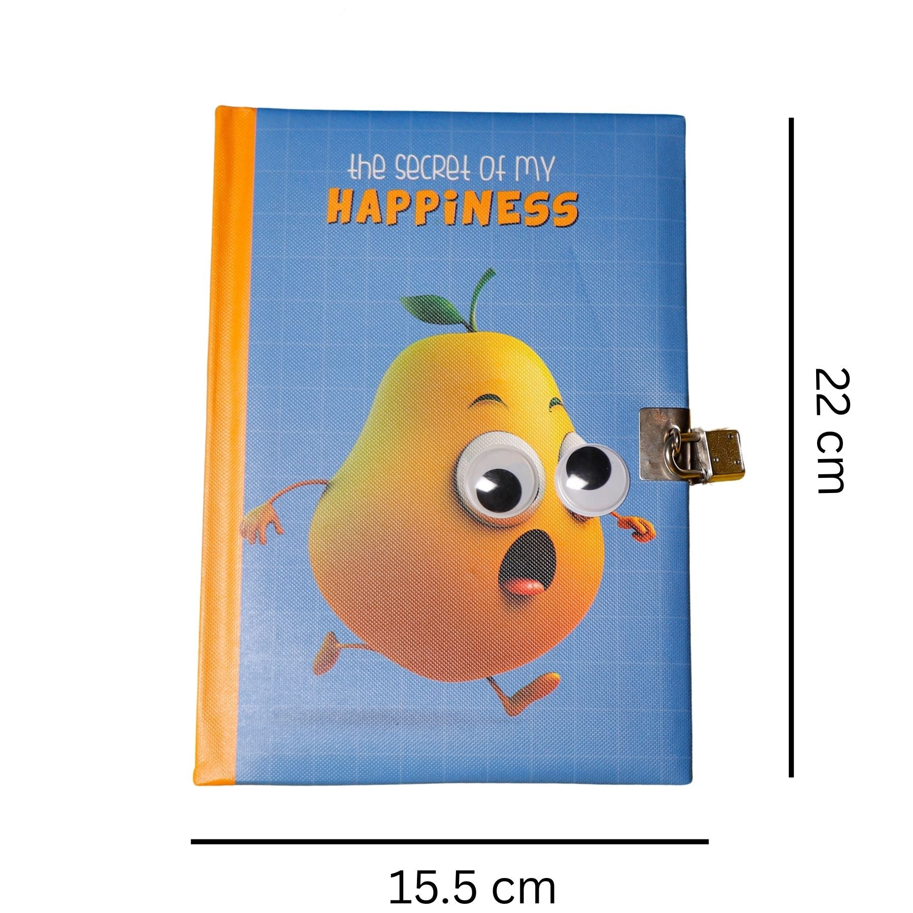 Pear Theme Googli Eyes Lock Notebook