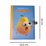Pear Theme Googli Eyes Lock Notebook