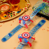 Captain America Blue Rubber Kids Rakhi Pack of 2