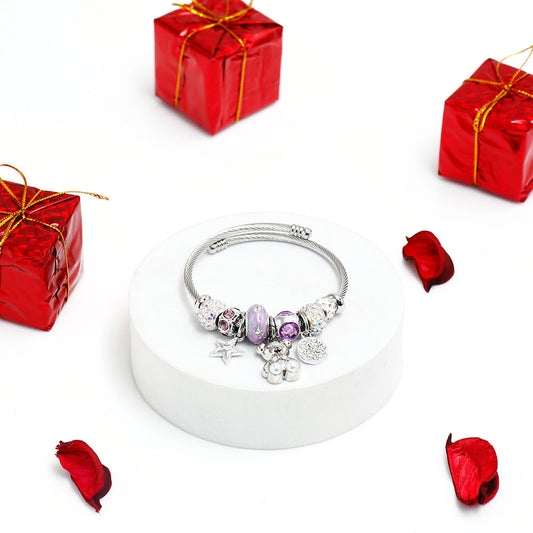 Teddy Charms Silver Bracelet