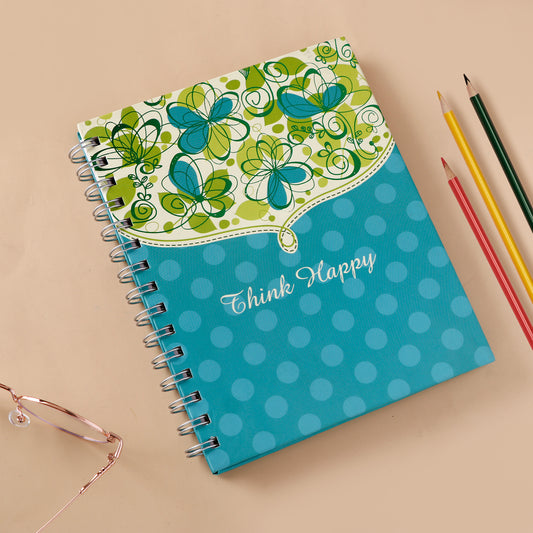 Think Happy Quoted Spiral Notebook