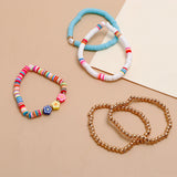Floral Charm Multi Layer Bracelet Set
