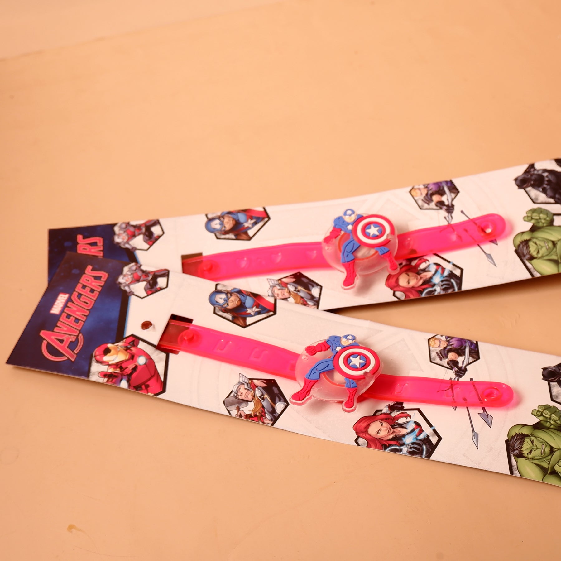 Captain America Red Rubber Kids Rakhi Pack of 2