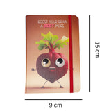 Beetroot Theme Googli Eyes Elastic Closure Notebook