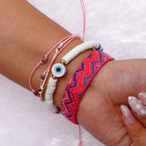 Knitted Pink Multi Layer Bracelet Set