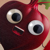 Beetroot Theme Googli Eyes Elastic Closure Notebook