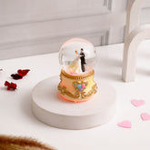 Yellow Romantic Couple Musical Snow Globe