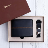 Midnight Black Wallet And Keychain Gift Set
