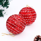 Red Spirals Christmas Decor Balls