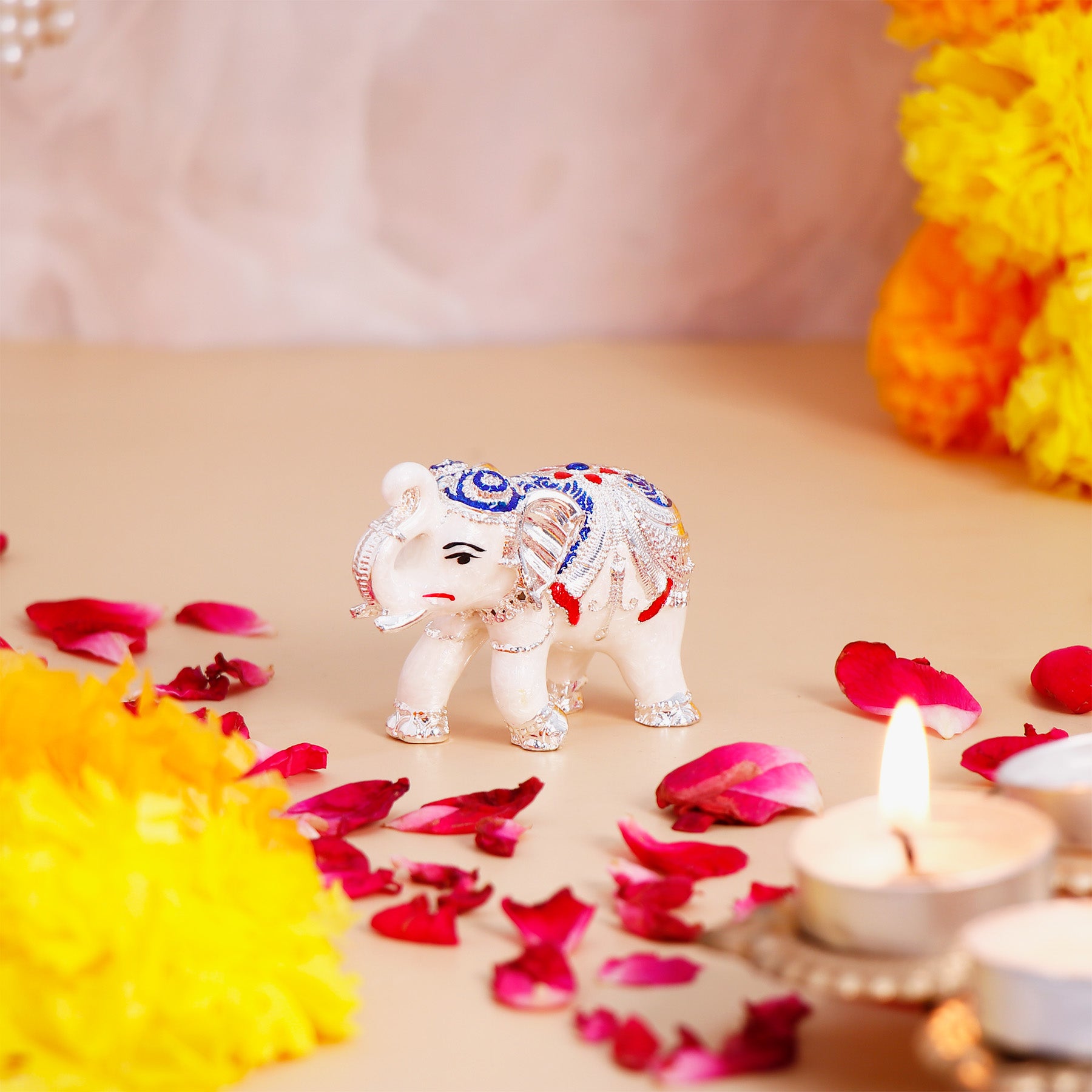 Majestic Vastu Silver Divine Elephant - Medium