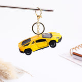Yellow Sports Car Keychain