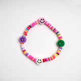 Pink Loop Smiley Bead Friendship Bracelet