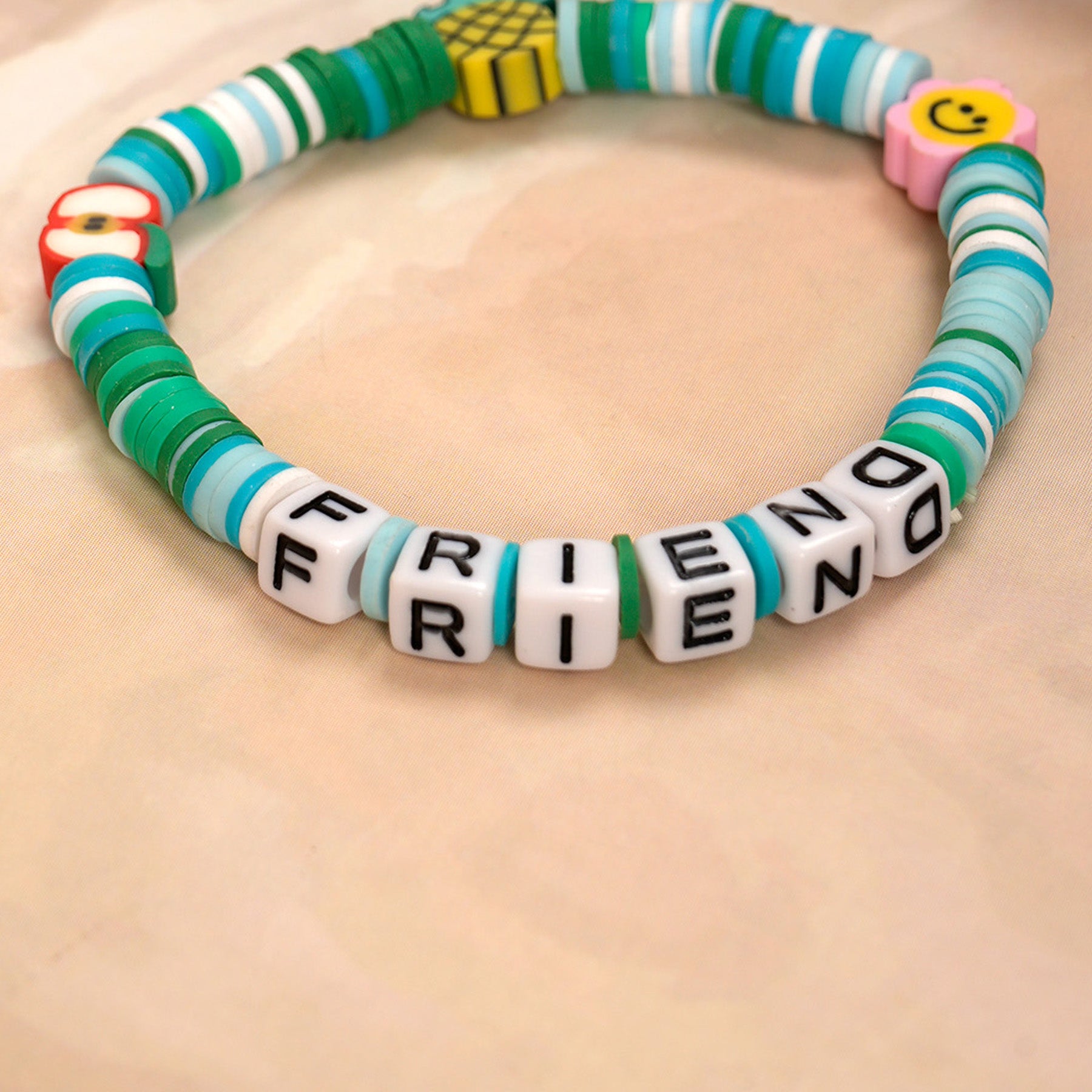 Sea Blue Loop Fruit Bead Friendship Bracelet