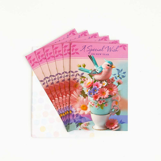 Pack of 6 Celebrate New Year Greeting Card with Envelope