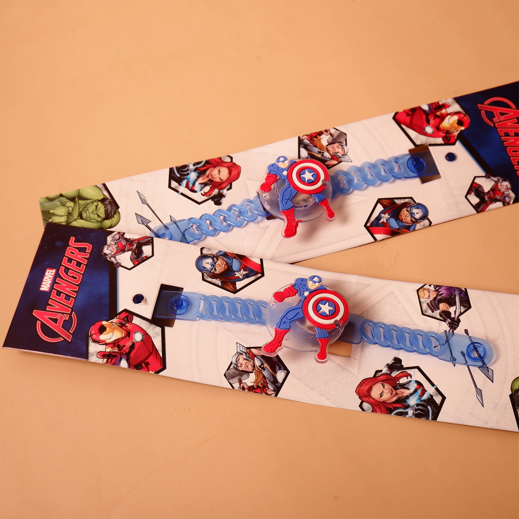 Captain America Blue Rubber Kids Rakhi Pack of 2