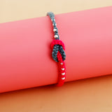 Beaded Pink and Grey Rakhi