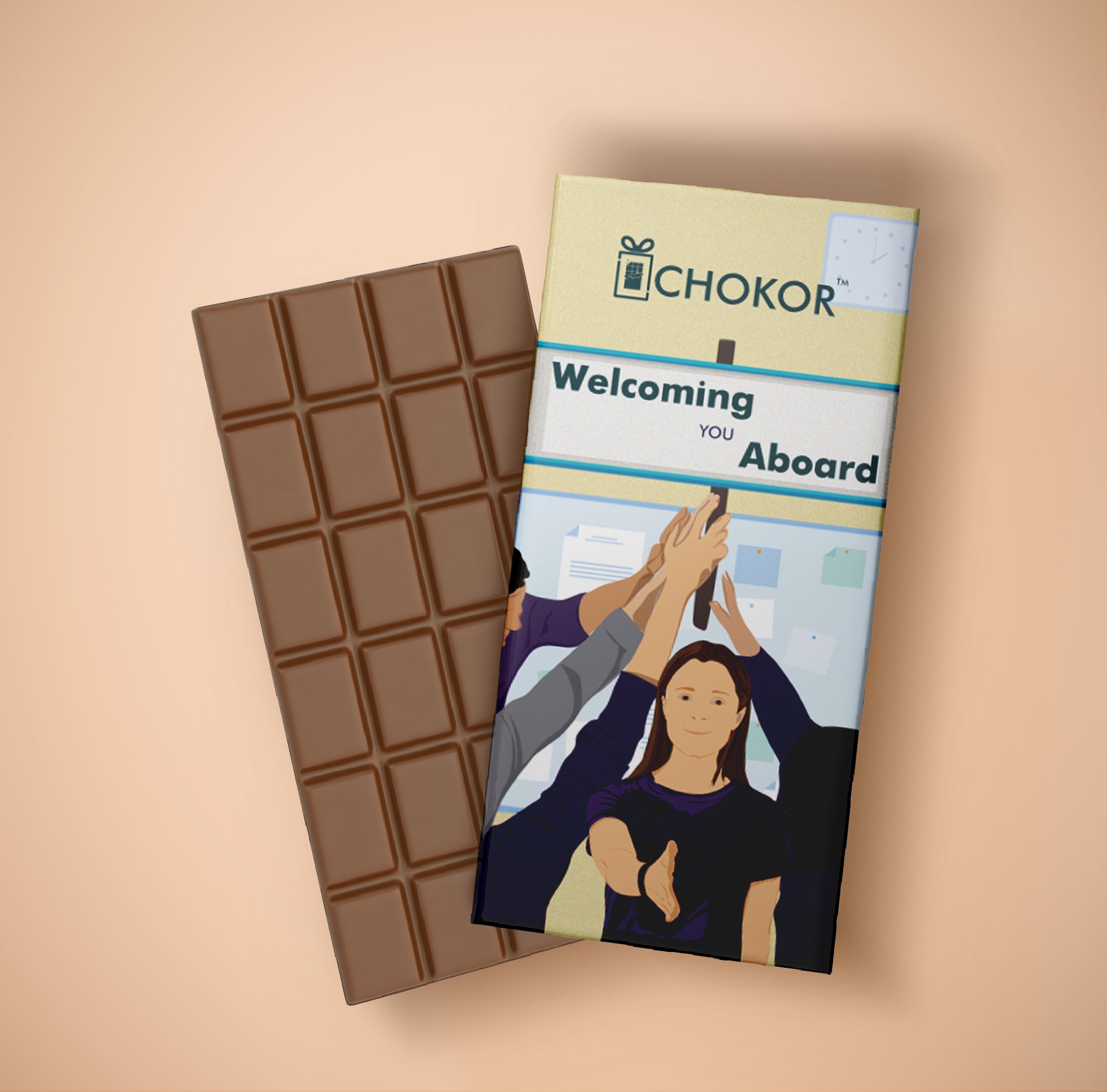 CHOKOR Welcoming You Aboard - Coffee Flavoured Almond Chocolate Bar